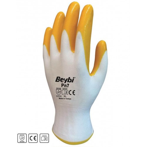 BEYBİ PN7 1/2 NİTRİL KAPLI ÖRGÜ POLYESTER ELDİVEN 